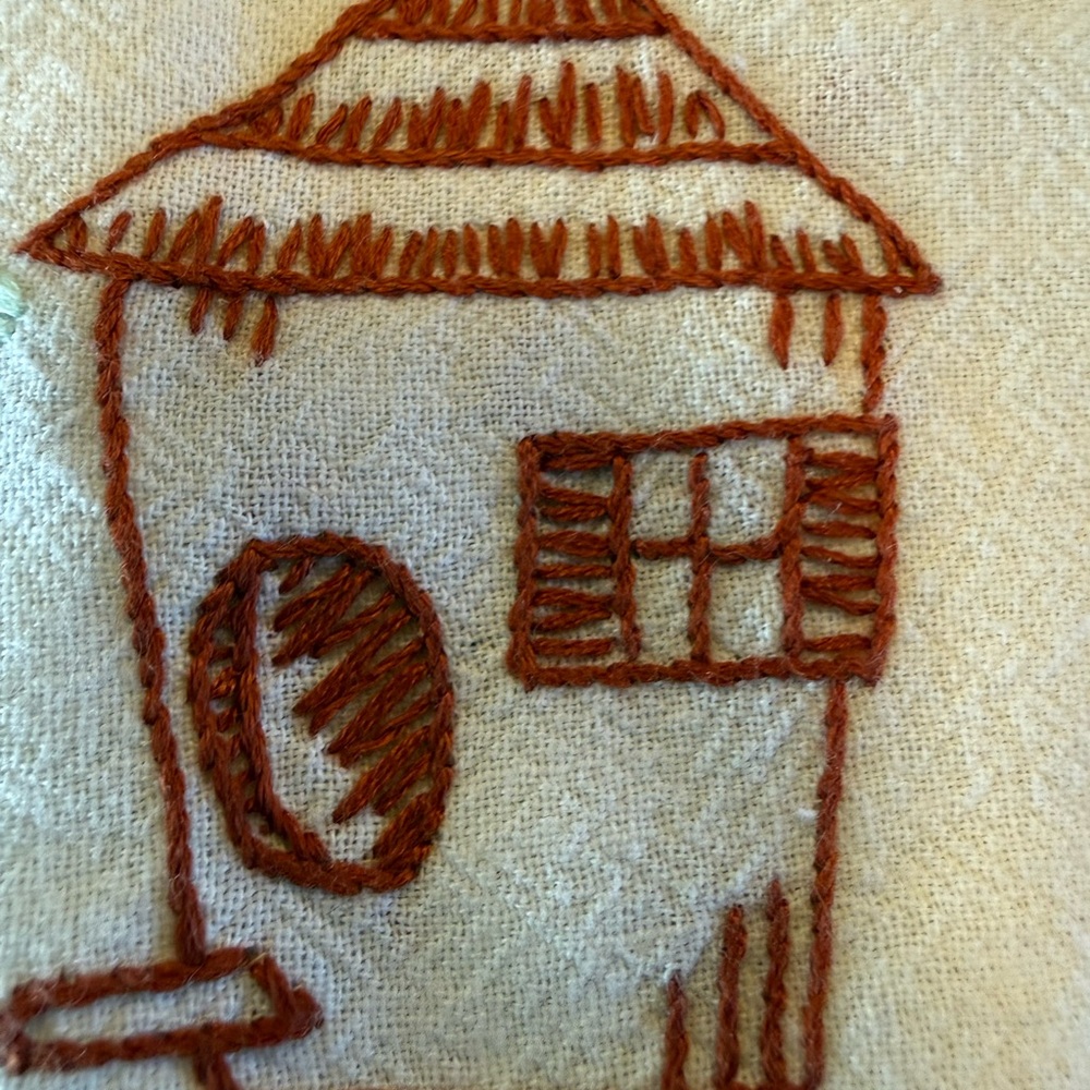Vintage Embroidered Embroidery Monday Tea Towel with Birds Hand Stitched Retro - Picture 4 of 9